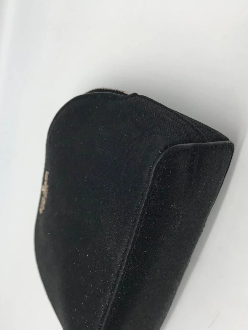 Kate Spade Black Glitter Fabric Joeley Dome Pouch